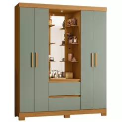 Guarda Roupa Solteiro 163cm Capelinha Artto A02 Cinamomo/Sálvia - Mpozenato