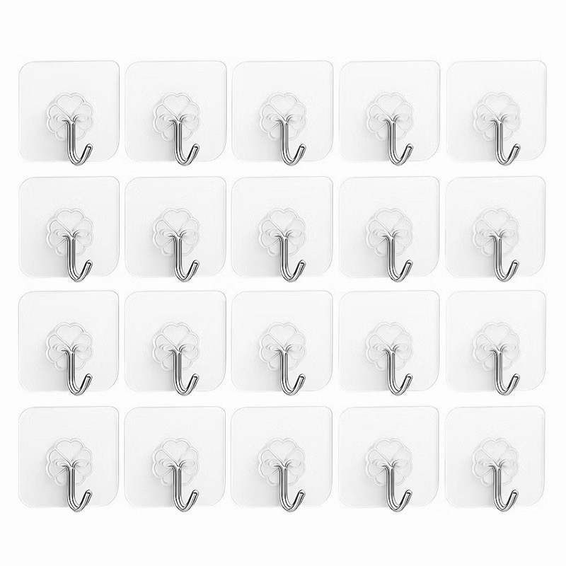 kit  12/24/36 Gancho Adesivo Parede Multi Funcional Autocolante Casa Cozinha Quarto Banheiro Organizado