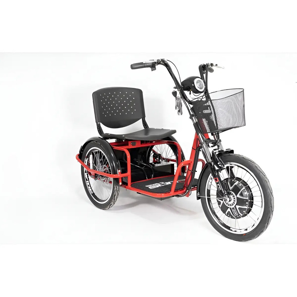 60% Triciclo Elétrico Duos Bikes Fox 800w Ré Farol LED e Alarme L
