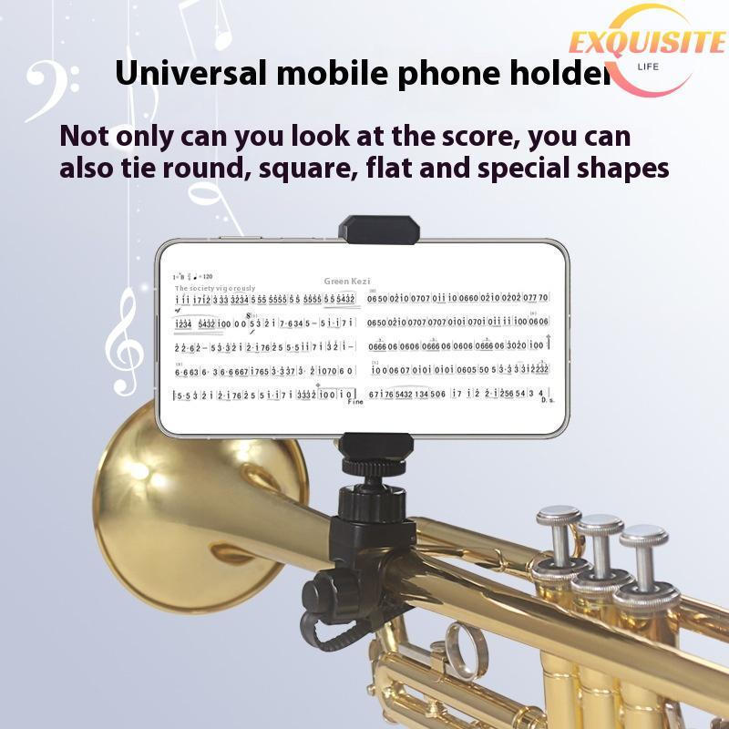[EL-t] Suporte Para Telefone De Lira De Trompete Instrumento Musical Ajustável Banda De Marcha Oboé Trombone Clarinete N