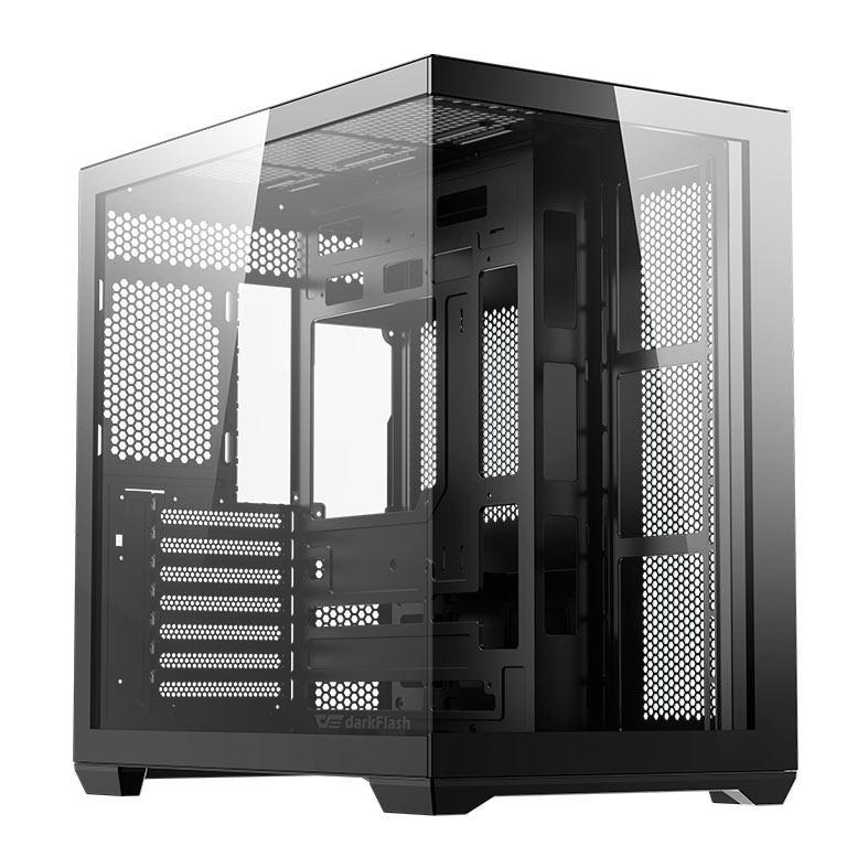 Gabinete Gamer Aigo DarkFlash C280, Mid-Tower, Lateral de Vidro, Com 7 fans, ARGB, Preto