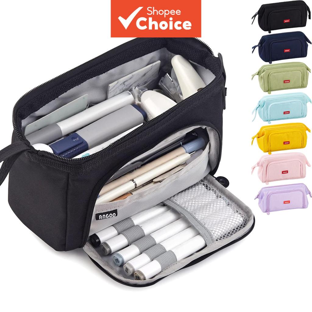 Oxford Tecido Metal Quadro Lápis Caso Grande Capacidade Durável Organizador Caneta Armazenamento Escola Papelaria Venda