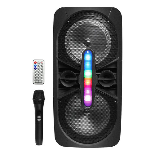 Caixa De Som Amplificada Bluetooth Preto Potente Led Rgb