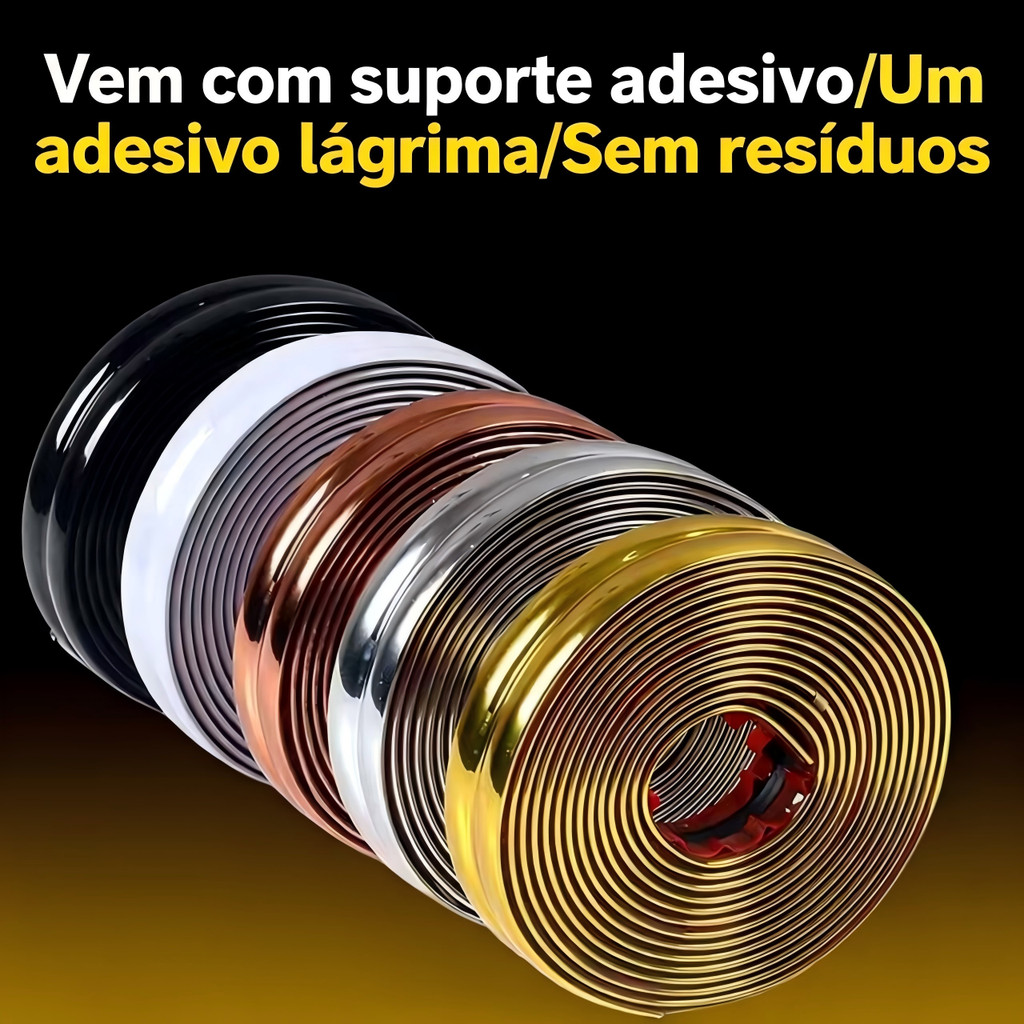 Fita metálica decorativa de PVC de alta qualidade 6mm/12mm/15mm/27mm Várias cores 5 metros