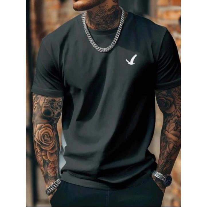 Camiseta masculina estilosa luxo "passaro" blusa masculina peruana camisa streetwear 100% algodão
