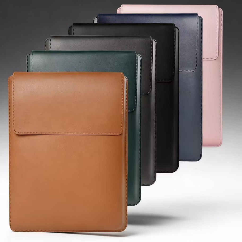 Mochila para notebook de alta qualidade, couro, 14 a 16 polegadas, com suporte e bolsa para carregador