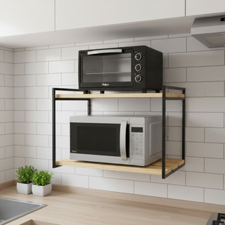 Suporte microondas forno 60cm air fryer impressora prateleira de parede nicho multiuso Pi…