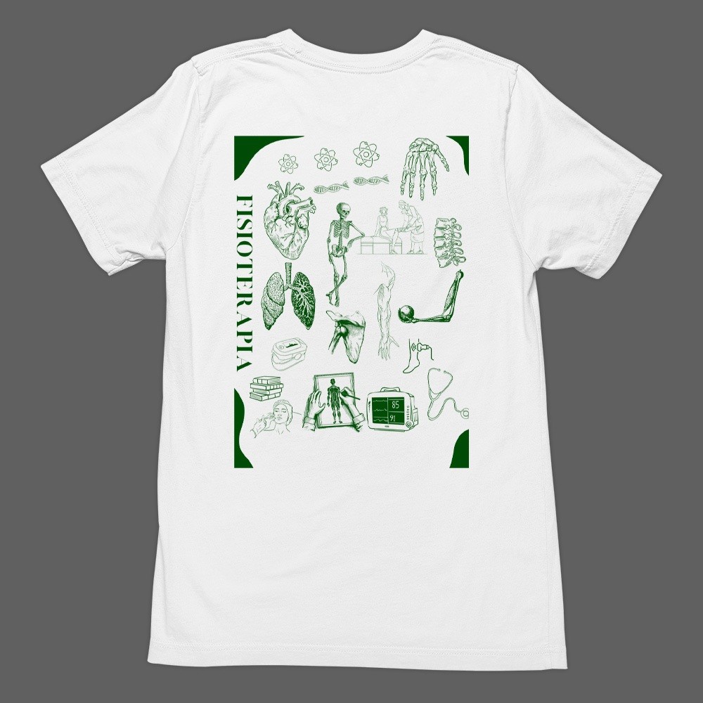 Camiseta Unissex 002 Estampa de Fisioterapia, camiseta casual de verão, Alta Qualidade Promoção Envio Rápido