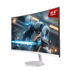 Monitor Gamer Pcyes Quartzo Q23c 23.8" Curvo Fhd Va 100hz 5ms Hdmi/Vga Freesync White Ghost