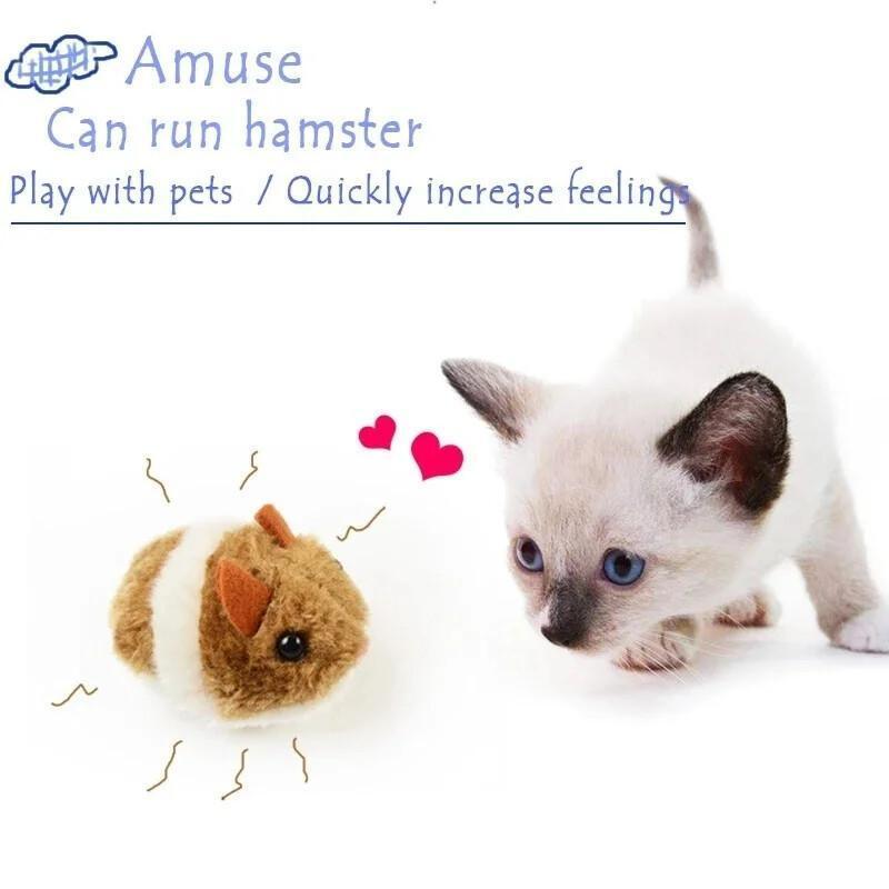 Novo Brinquedo Interativo de Pelúcia em Forma de Rato, Simulação de Rato Mecânico que Gira e Corre, Hamster de Pelúcia,