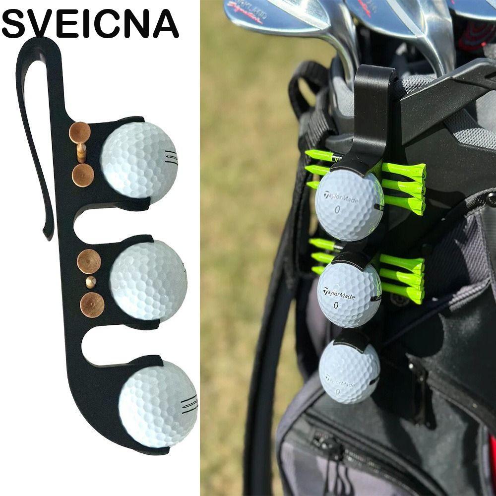 SVEICNA Suporte Para Cinto De Bola De Golfe , Clipe De Resistente À Queda De Três Bolas , Capa Portátil