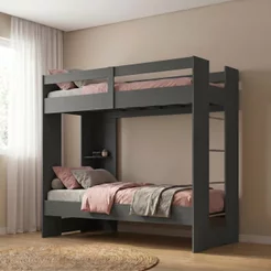 Beliche Solteiro 1 Prateleira Savana Grafite Yescasa Cinza Grafite/Nogal