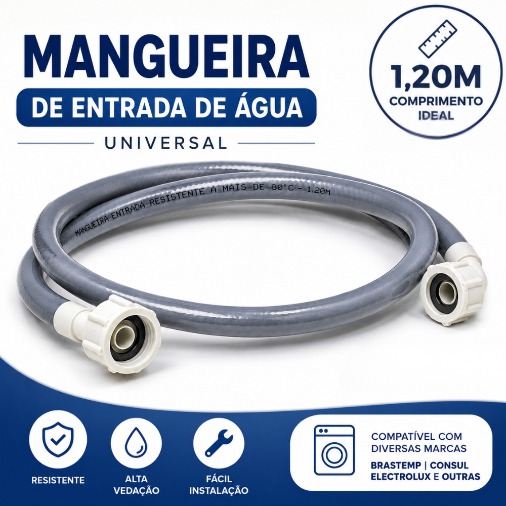 Mangueira Reforçada Entrada de Água para Lava e Seca