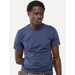 Camiseta Levis Original Masculina Slim Tag Sleeve Lisa Azul Médio