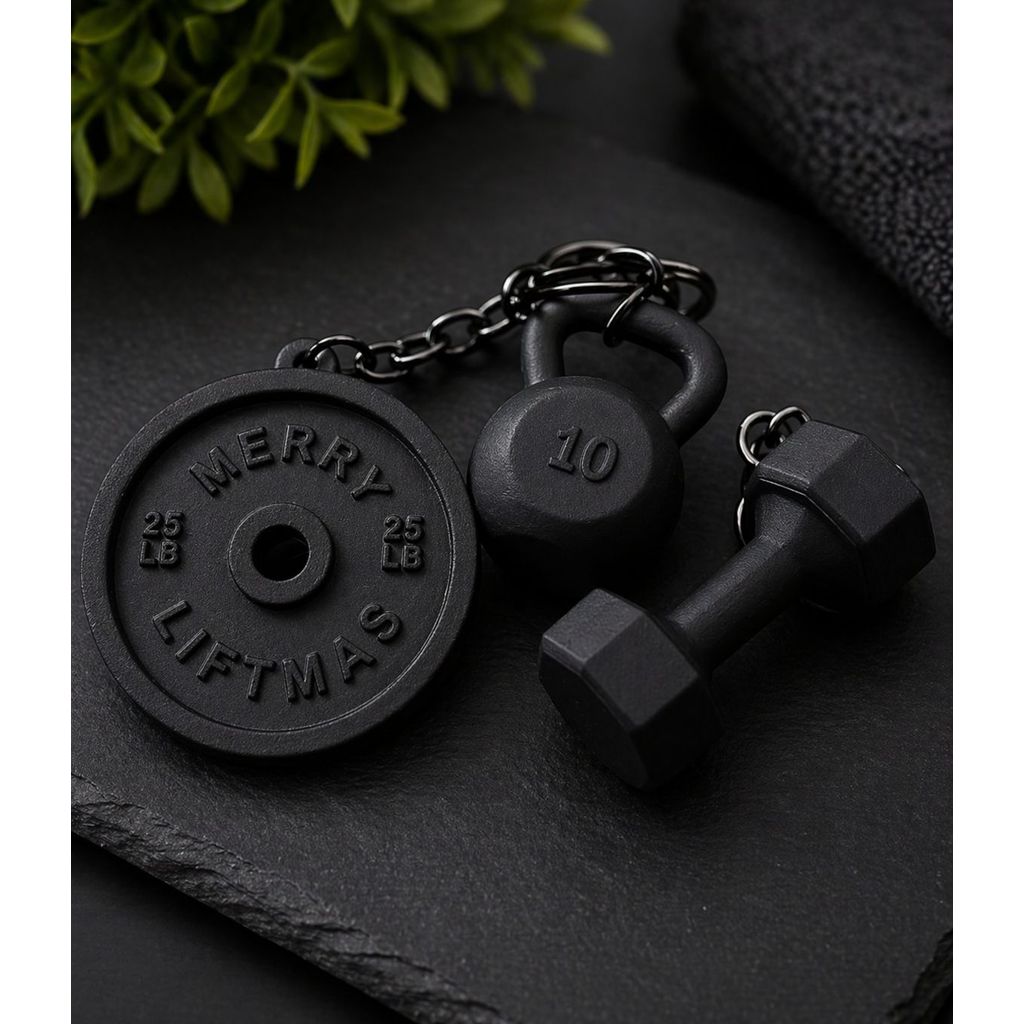 Kit Chaveiro Pesos de Academia Halteres/Kettlebell/Anilha