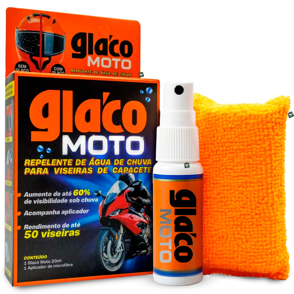 Cristalizador de Viseira Glaco Moto Capacete Farol Retrovisor Spray 20ml Soft99