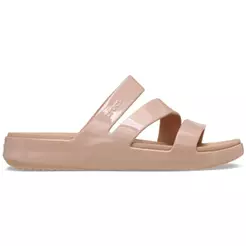 Sandália Crocs Getaway Patent Strappy Sandal Pink Caramel