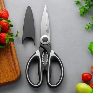 Tesoura de cozinha de aço inoxidável, tesoura doméstica de osso de frango, pato, peixe, corte de papel especial Ri