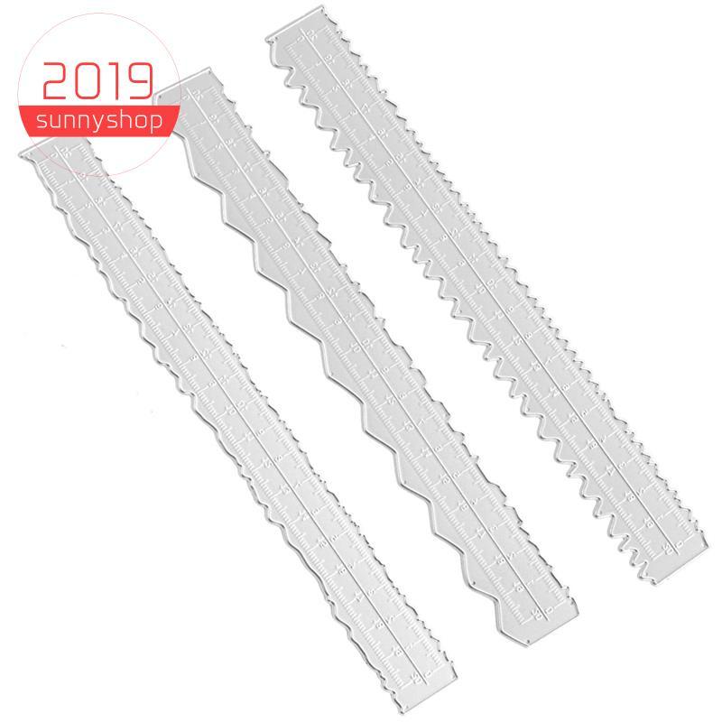 [Bestseller S] Régua De Borda Irregular De 3 Estilos , Artesanal De Metal Rasgo De Papel Para Gravação Com Réguas Álbum 