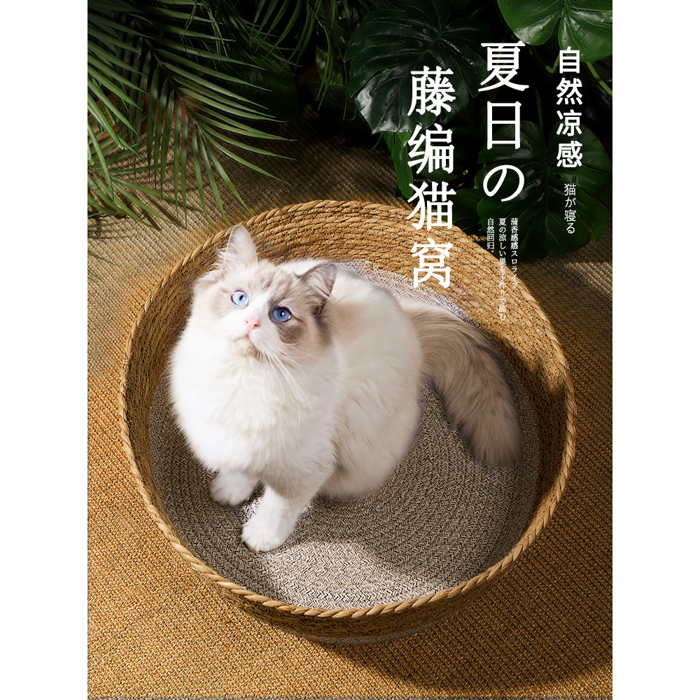 Rattan maca de gato verão maca quatro estações Universal Pucao verão esteira maca cama gato Scratch Board gato esteira s
