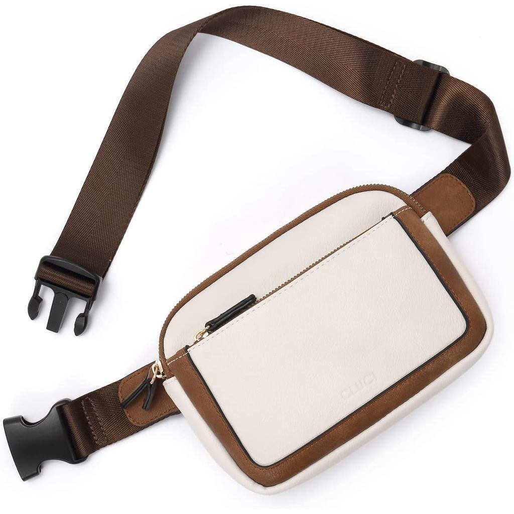 Bolsa de Cintura CLUCI para Mulheres, Mini Bolsa Transversal Ajustável, Pochete Feminina em Couro Vegano