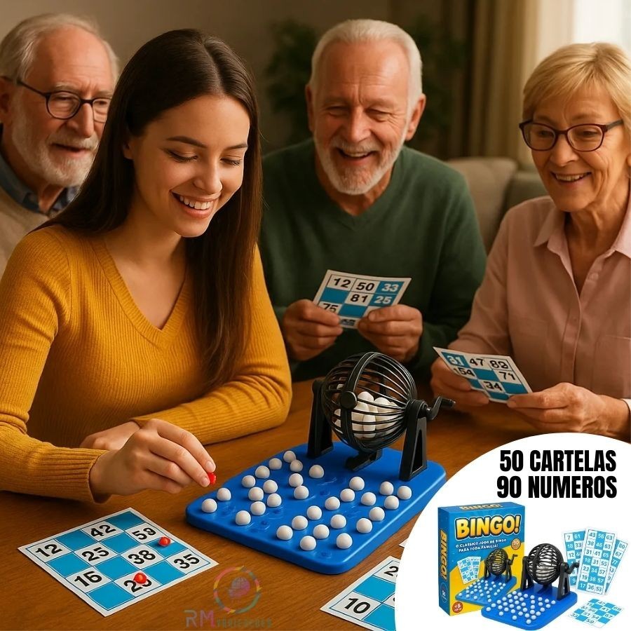 JOGO BINGO 90 NÚMEROS 50 CARTELAS GGB BRINQUEDOS FAMÍLIA CRIANÇA GLOBO BOLINHA MESA SORTEIO CLÁSSICO