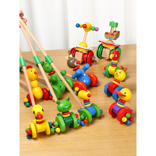 Crianças brinquedos educativos putter patinho putter dos desenhos animados Animal putter carrinho de madeira misturado b