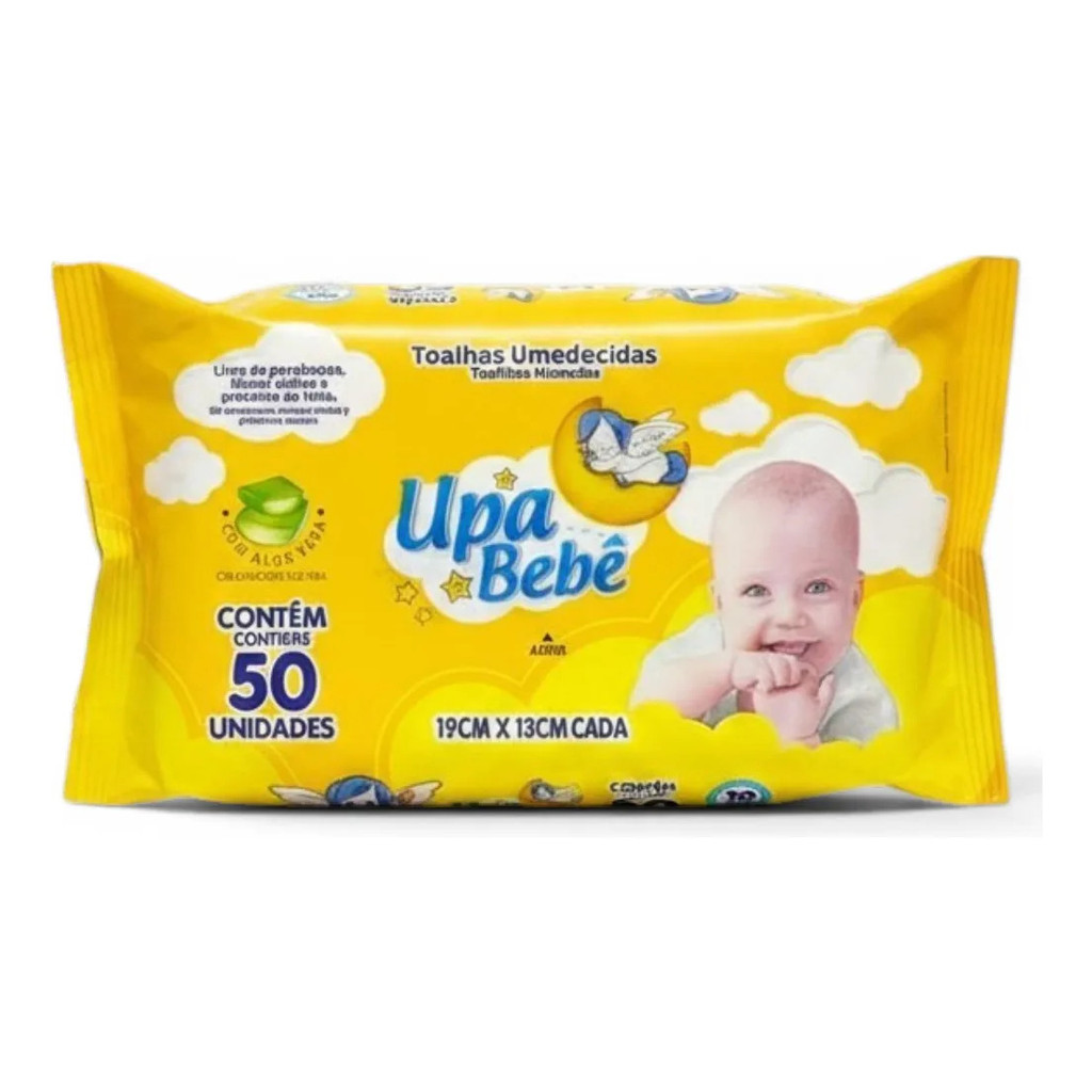 Lenço Umedecido Upa Bebê Premium Pacote Com 50 Toalhas