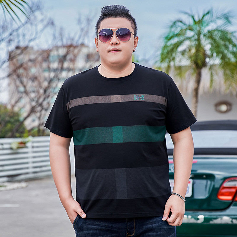 Roupas masculinas gordas da moda mais gordura mais roupas masculinas grandes verão fino manga curta camiseta absorvente