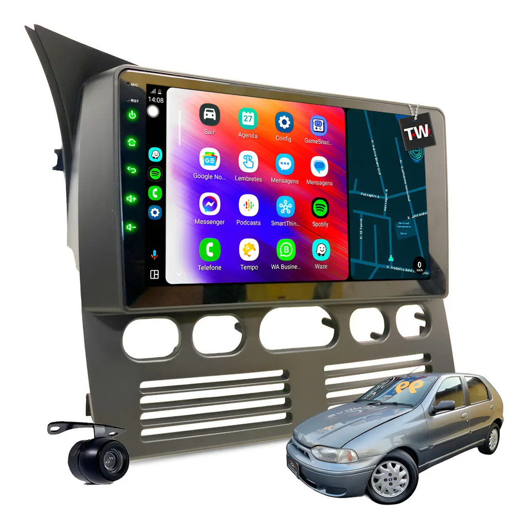 Multimídia Genko Mp10 Gps Fiat Palio G1 1996-2000 Carplay
