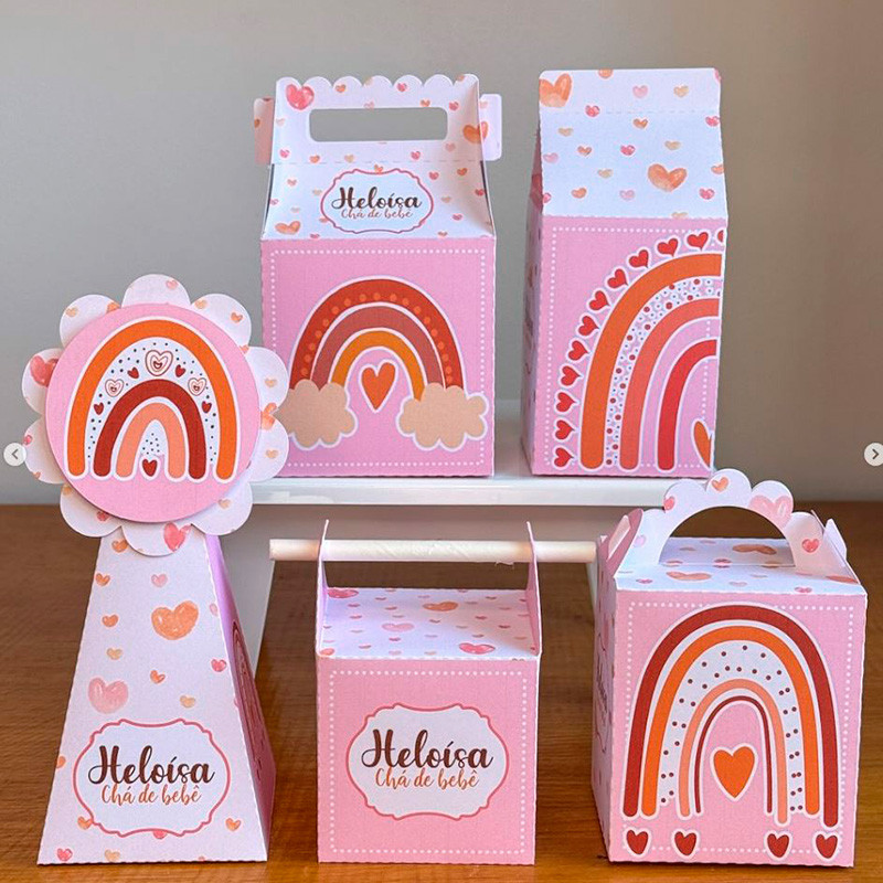 PEGUE E MONTE ARCO ÍRIS BOHO-  Personalizados Arco íris - kit festa - lembrancinha - aniversário