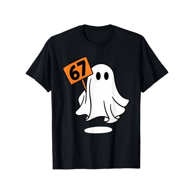 Camiseta Número 67 Meme Ghosts Sorrindo Funny Oversized Confortável Fofa Divertida Casual