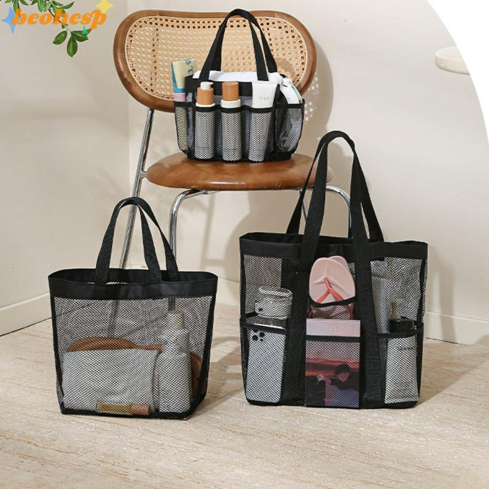Bolsa Cosmética BEOHESP , De Lavagem De Malha Respirável De Grande Capacidade , Sacola Dobrável Compras