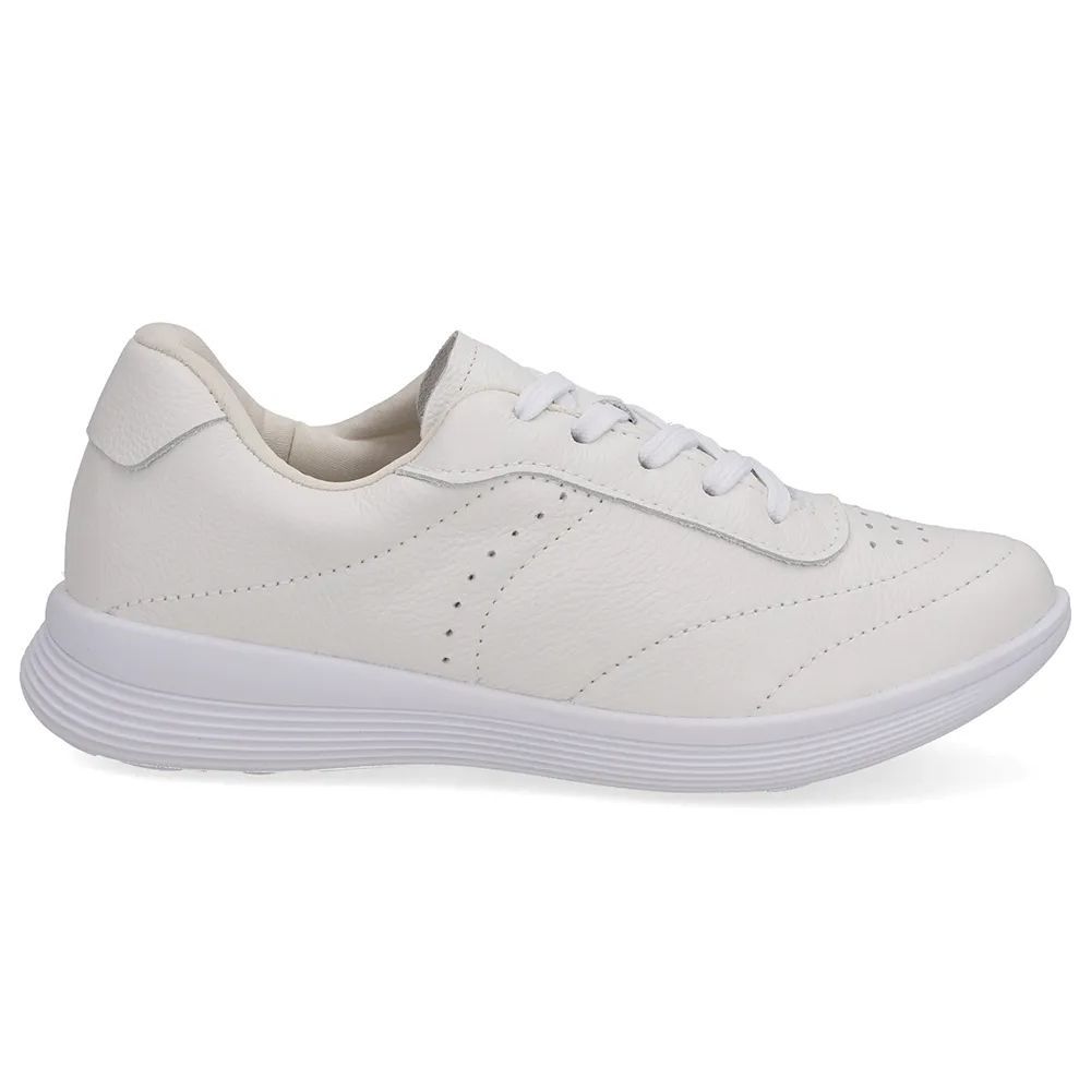 Tênis Casual Feminino Couro Branco Usaflex UD02005