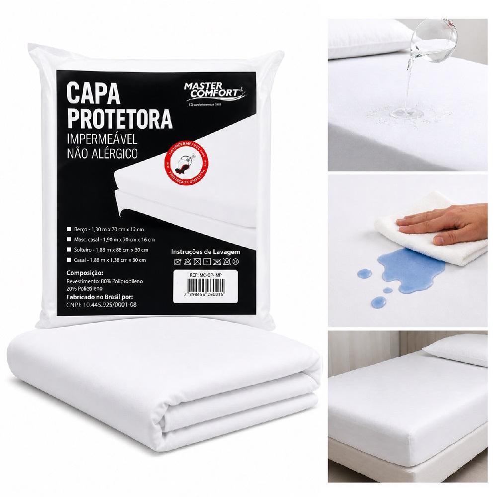 Capa Colchão Queen Impermeável Antialérgica Malha com Elástico Protetora Confortável Top
