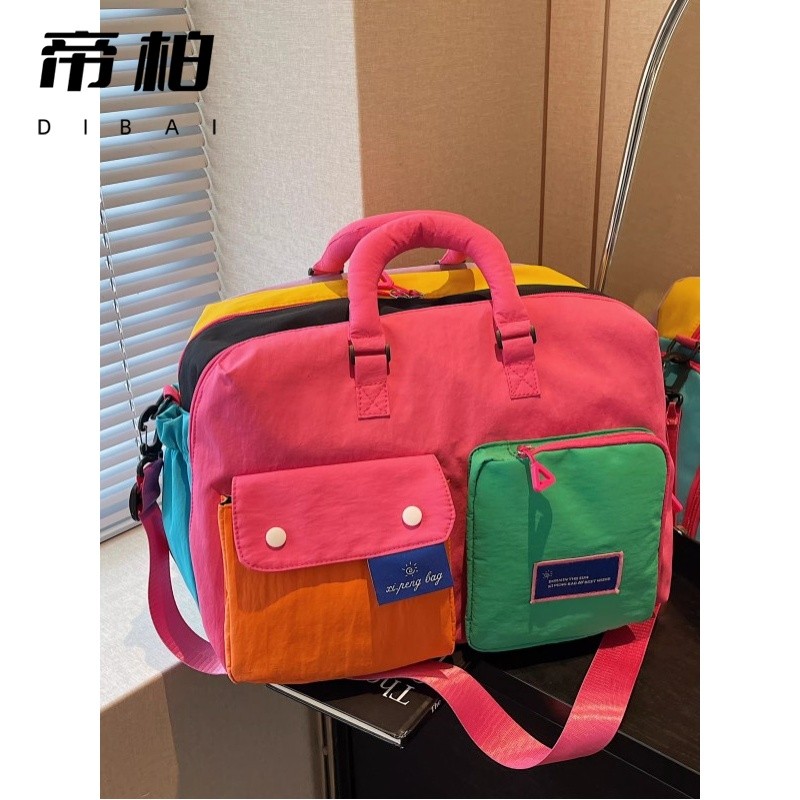 Dopamina bolsa de viagem feminina portátil de grande capacidade saco de armazenamento esportivo viagem de negócios esper