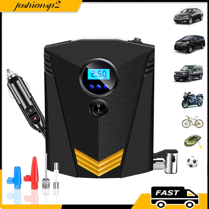 Compressor Ar Inflador Ar Pneu Digital Bola Lanterna 12v  Portátil Para Carro Bike Moto Bomba Alta Qualidade