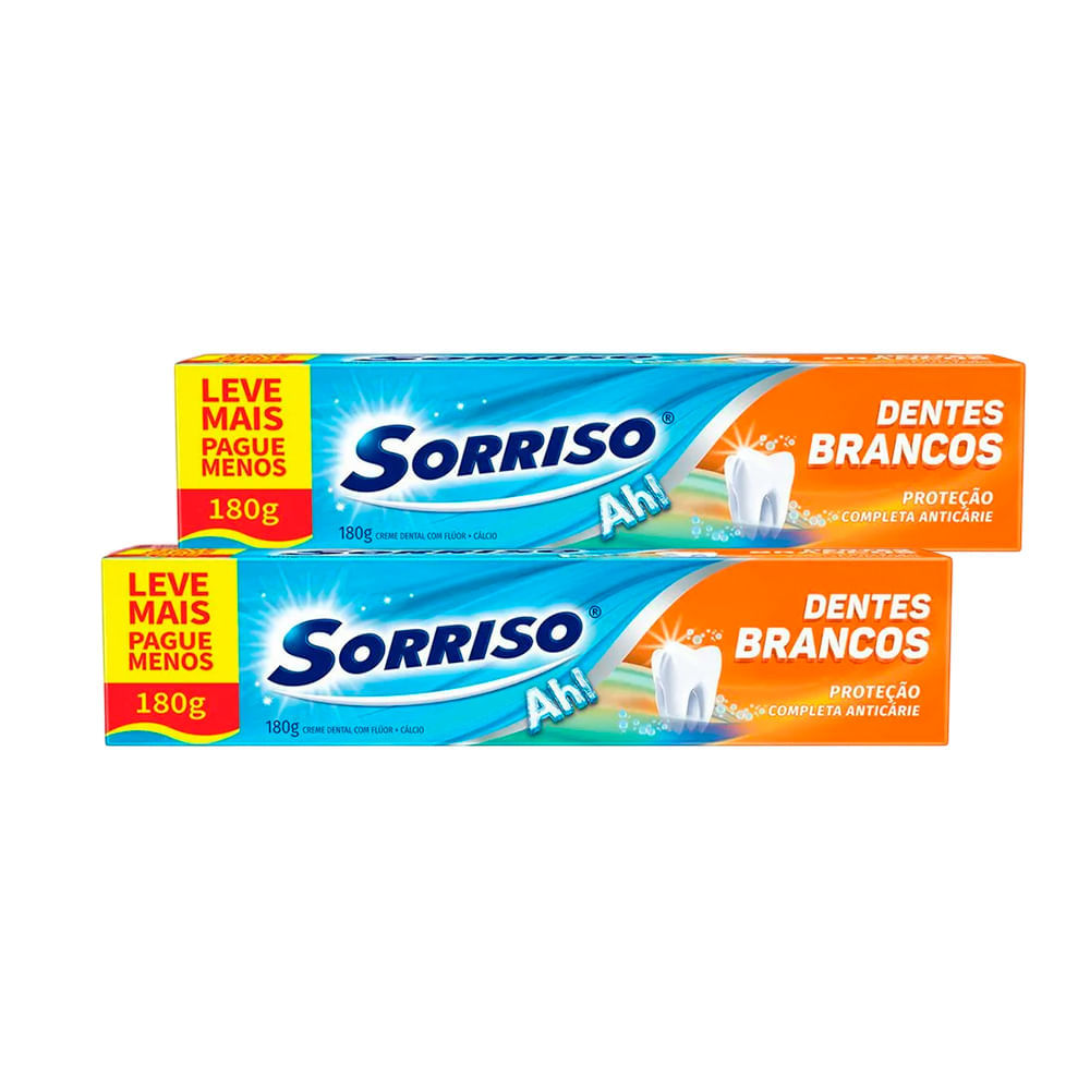 Kit Creme Dental Sorriso Dentes Brancos 180g 2 Unidades