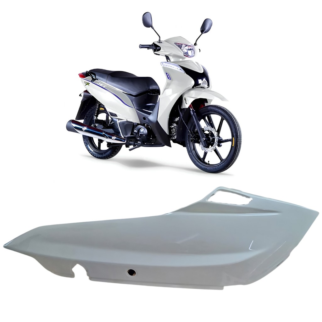 CARENAGEM RABETA TRASEIRA ESQUERDO IRON SHINERAY JET 50 X JET 50X BRANCO