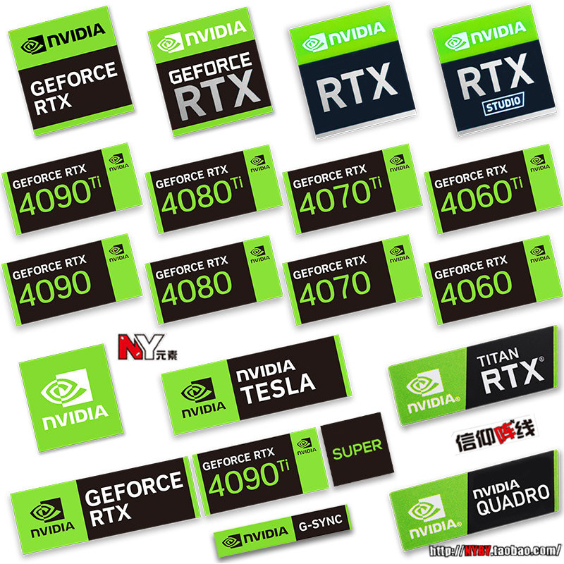 Original RTX4090 4080 4070super 4060 Adesivo de mesa Etiqueta de placa gráfica de computador portátil