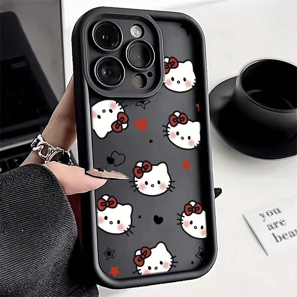 Gato Bonito Capa Capinha Para Samsung A06 A07 A05S A12 A13 A14 A15 A16 A17 A23 A32 A34 A36 4G Anti-queda Não Amarela