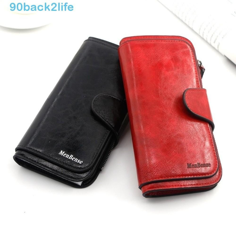Carteira De Couro PU BRBLIFE , Longa Feminina Multifuncional De Grande Capacidade , Bolsa Clutch De Cor Sólida