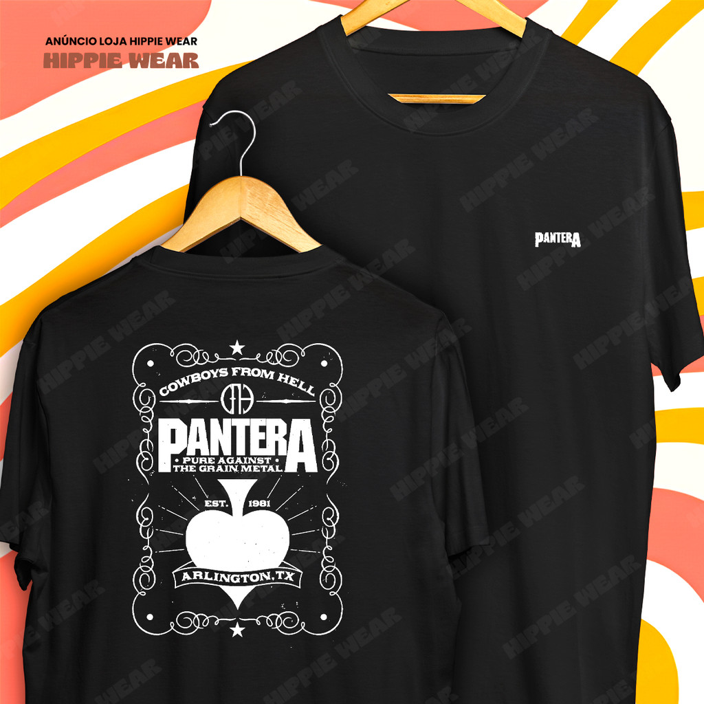 Camiseta Pantera Banda Heavy Metal Cowboys From Hell Rock Blusa Camisa 100% Algodão