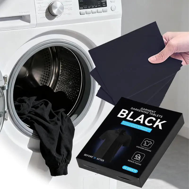 Tintura De Tecido Preto , 10 Folhas , Restaurador De Tinta Sem Sangramento Cores De Roupas Pretas , De Restauração De Ve