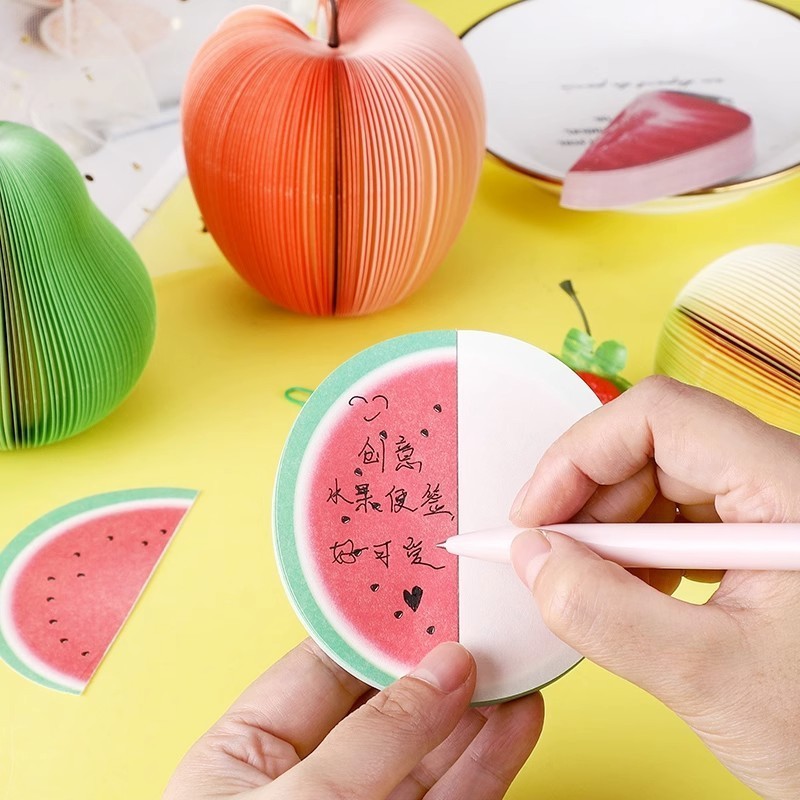 Bloco de notas pegajoso de frutas, estudante, rasgável, não pegajoso, nota, memorando, mensagem, nota pegajosa — imagem 2 de 2