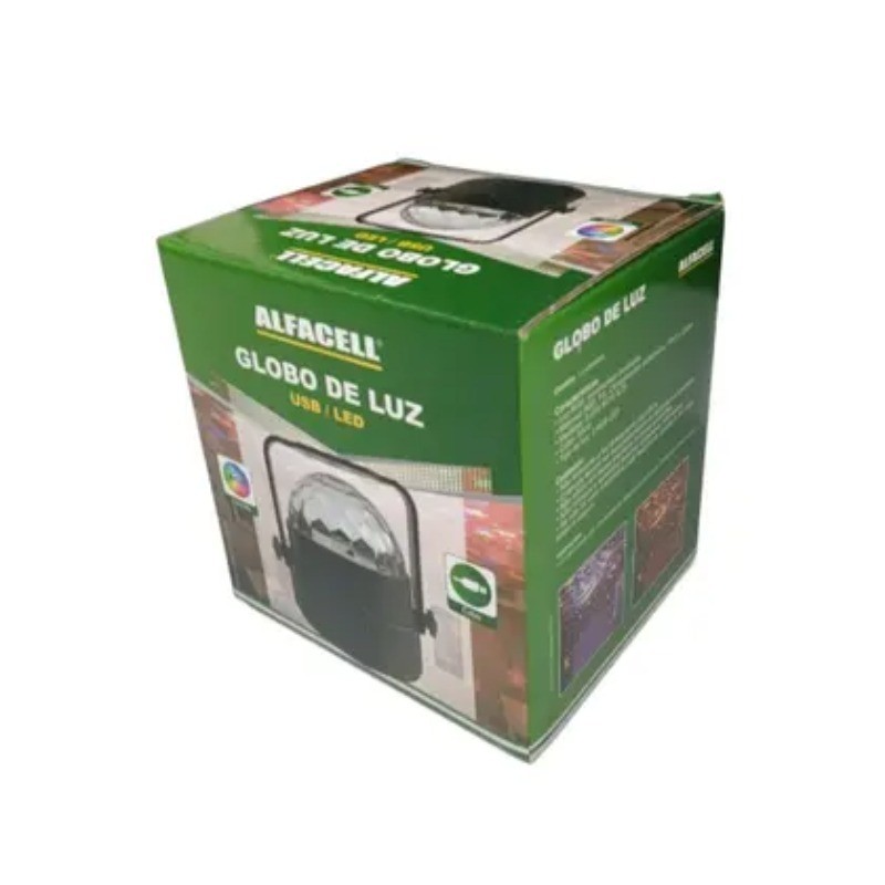 Globo De Luz Bola Maluca RGB 3W Efeito Festa Giratório