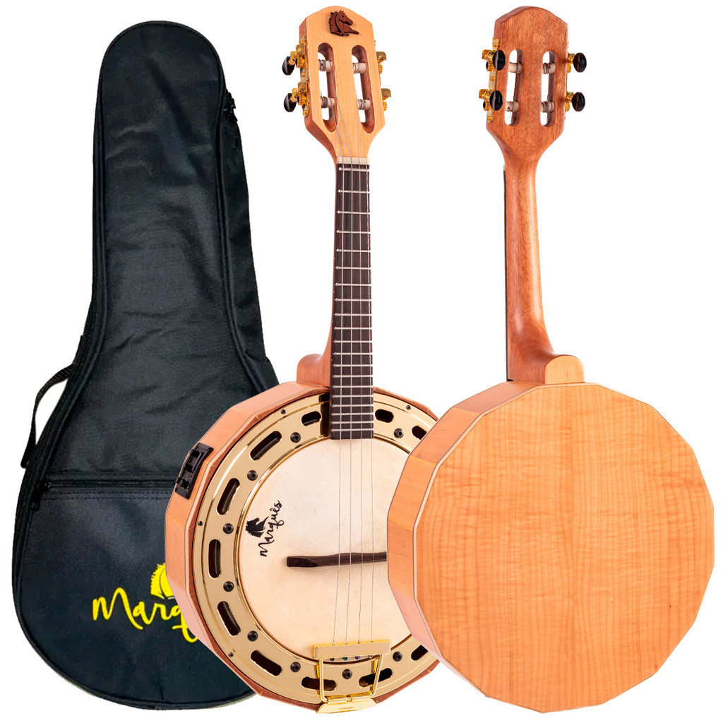 Banjo Mandala Eletroacústico Ativo Maple Maciço Marquês BAJ-97NSEQ + Capa