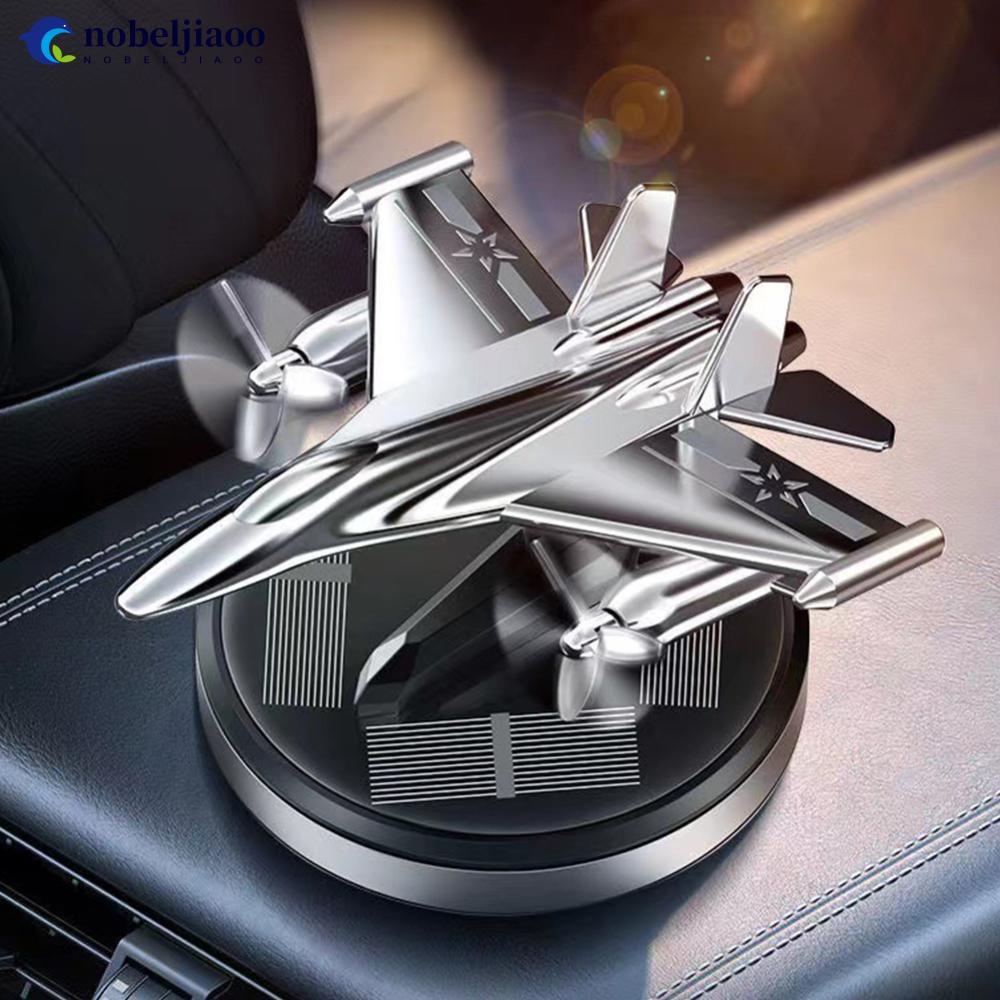 NOBELJIAOO Carro Energia Solar Perfume Aromaterapia Ambientador Avião Rotativo Difusor Fragrância Duradoura B7L2