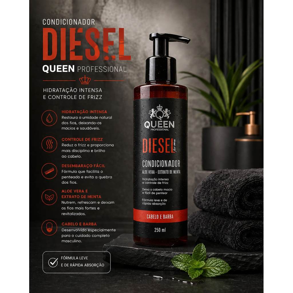 Melhor Condicionador Queen Diesel 250ml Hidratação Total