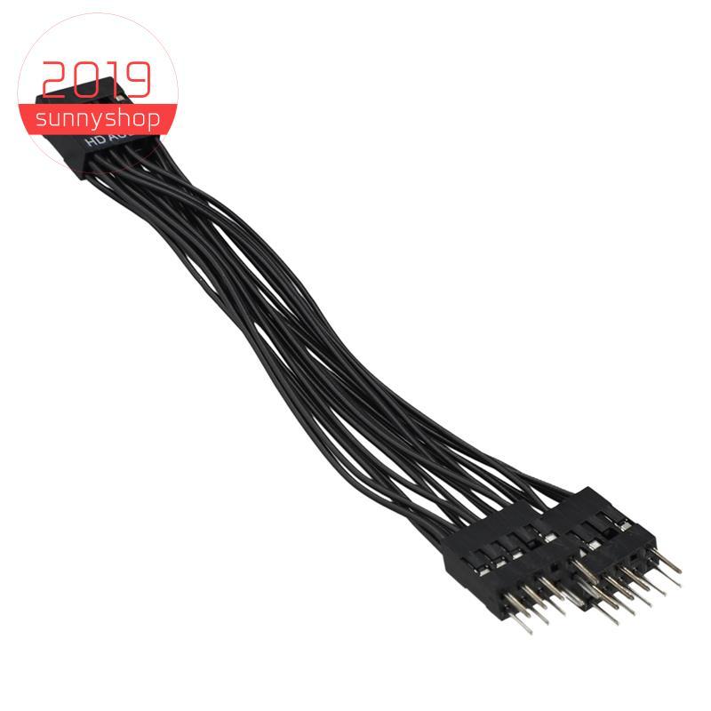 [Bestseller S] Cabo De Extensão De Áudio HD Da Placa-Mãe 9 Pinos 1 Fêmea Para 2 Machos Y Divisor Preto PC DIY 10 Cm